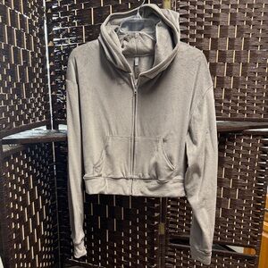 SKIMS Velour Zip-Up Hoodie Gray Size M 🩶